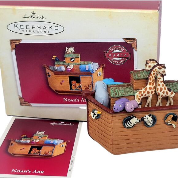 Vintage 2005 Hallmark Noah's Ark Christmas Ornament Changing Animals Door - Picture 5 of 5